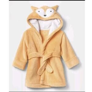 Cloud Island super soft plush fox‎ hood baby bath robe size 6-9 months